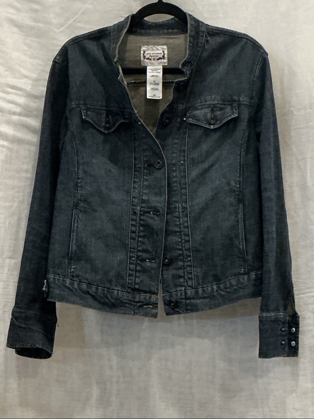 Signature by Levi Strauss Mandarin Stand Up Collar Denim Jacket Size XL